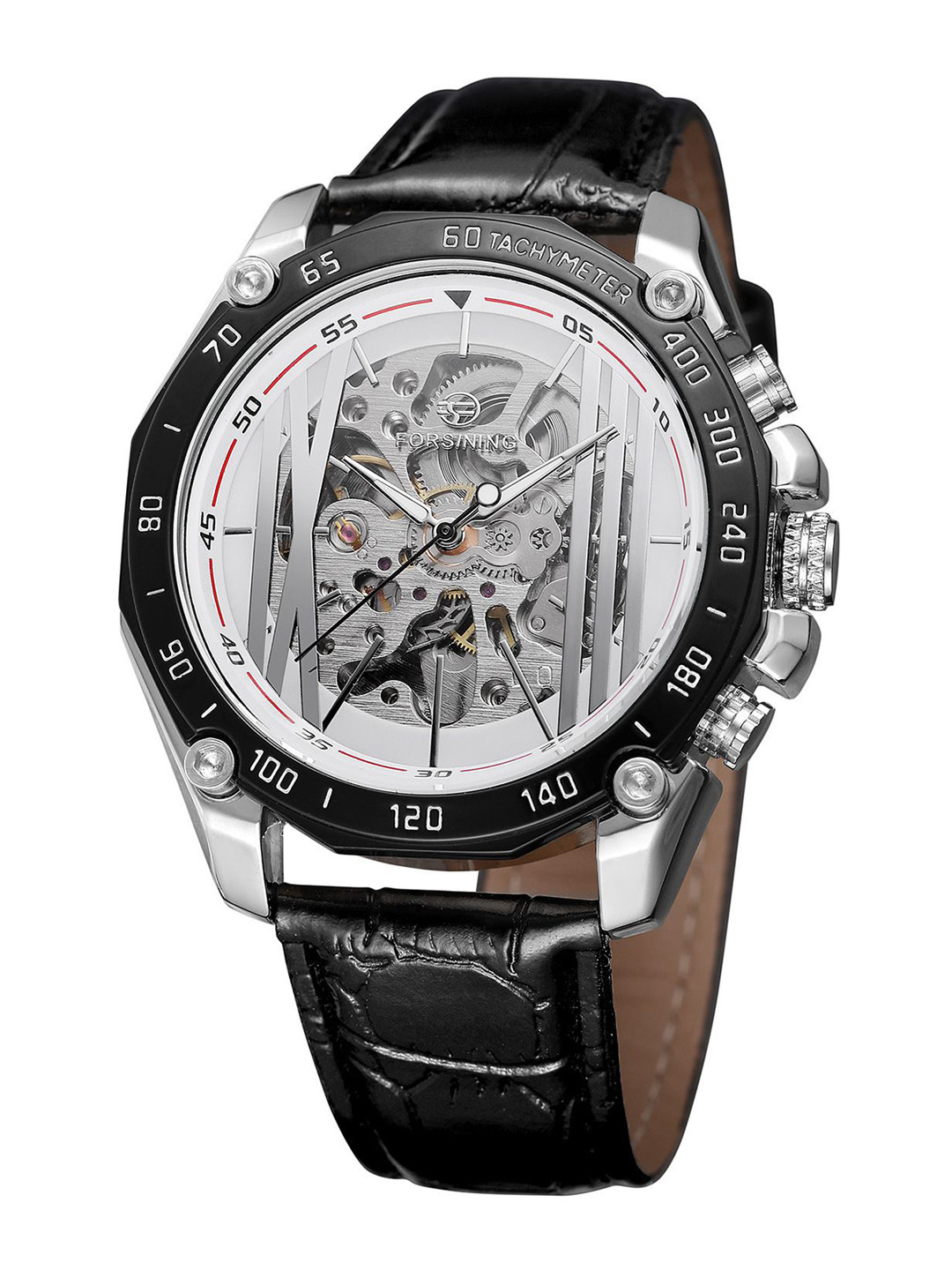 FORSINING Men Automatic Mechanical Watch - Fashion Casual Skeleton Dial, Hollow Design