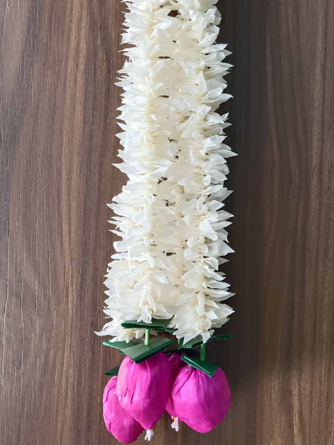 Nutts White & Pink 4 Pieces Paper Gajra Hanging Garlands