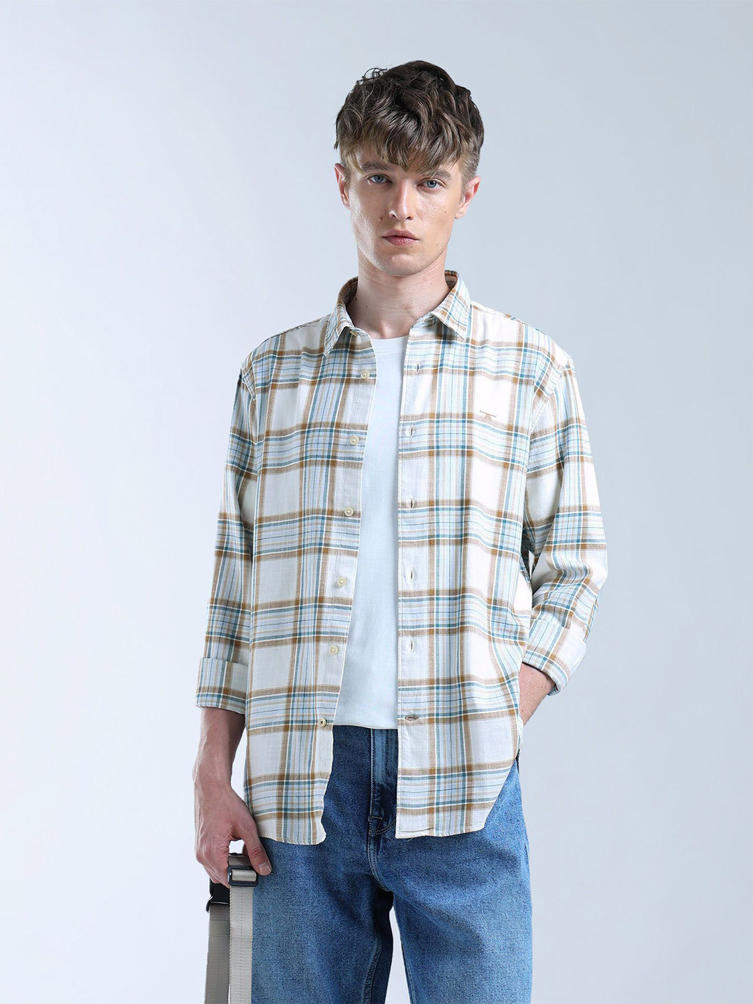 Flying Machine Men Slim Fit Checked Casual Shirt