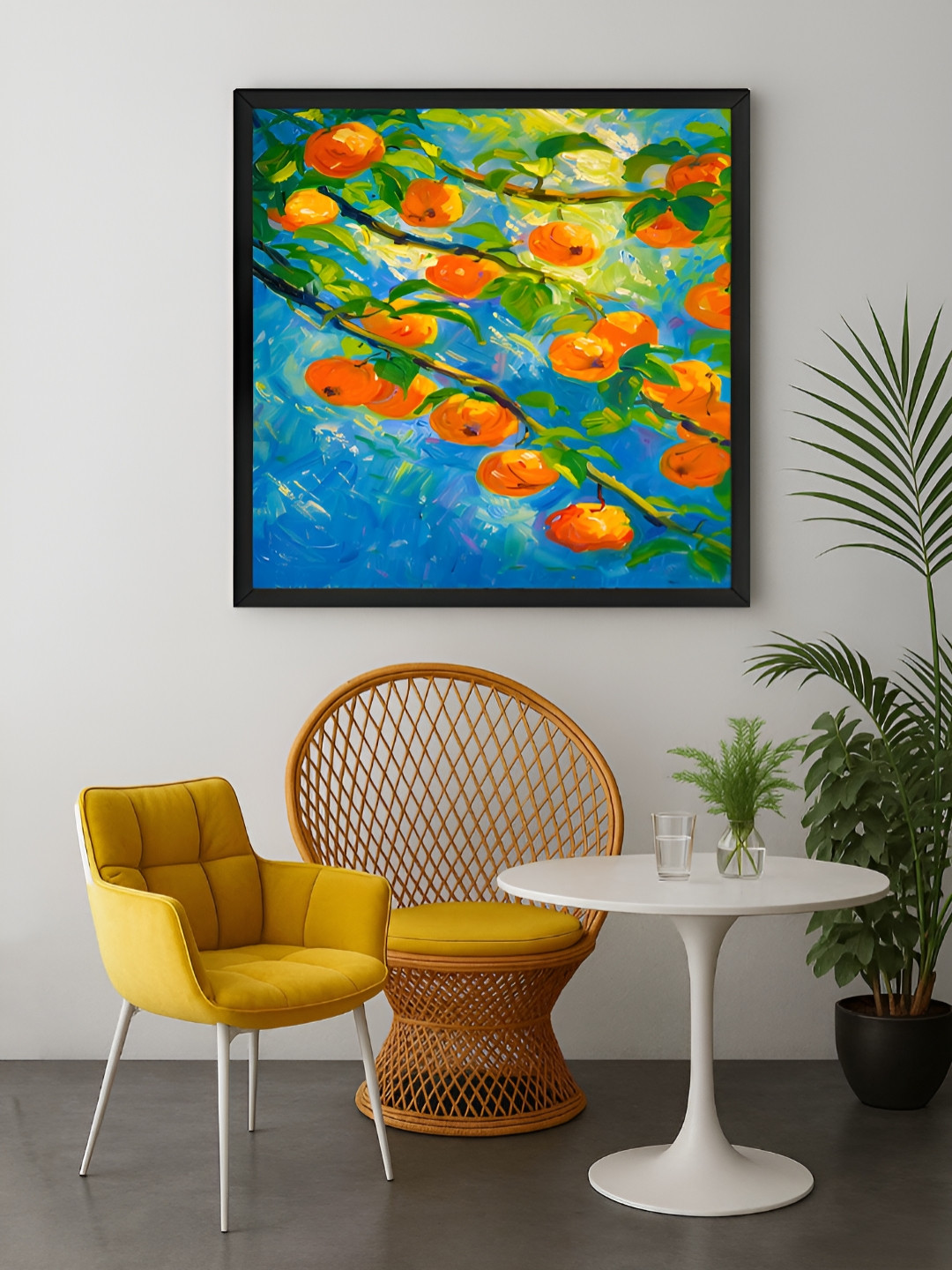 999Store Orange & Green Nature Canvas Wall Art