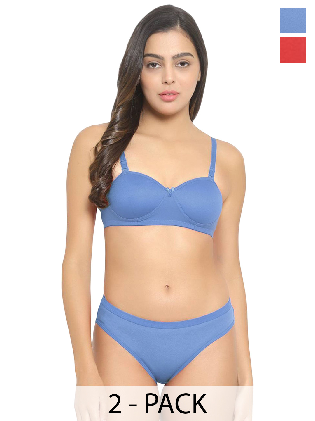 Samvar Pack Of 2 Non-Padded Lingerie Set  Demi-Set_R,L-B