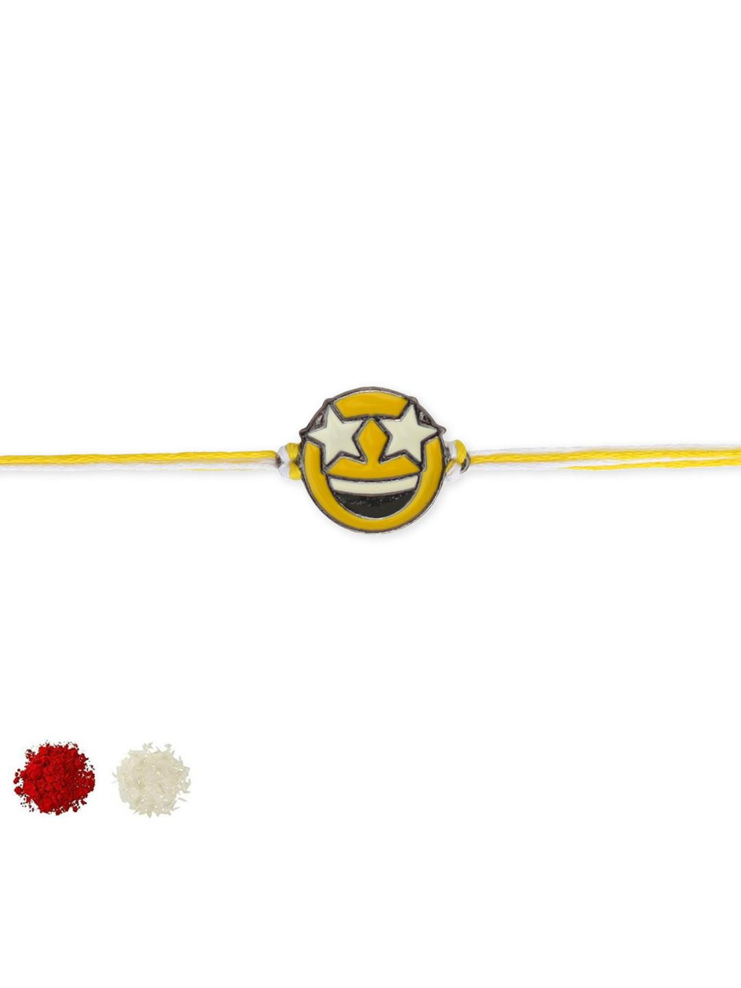 FURE Starstruck Emoji Rakhi for Brother (Roli-Chawal included)