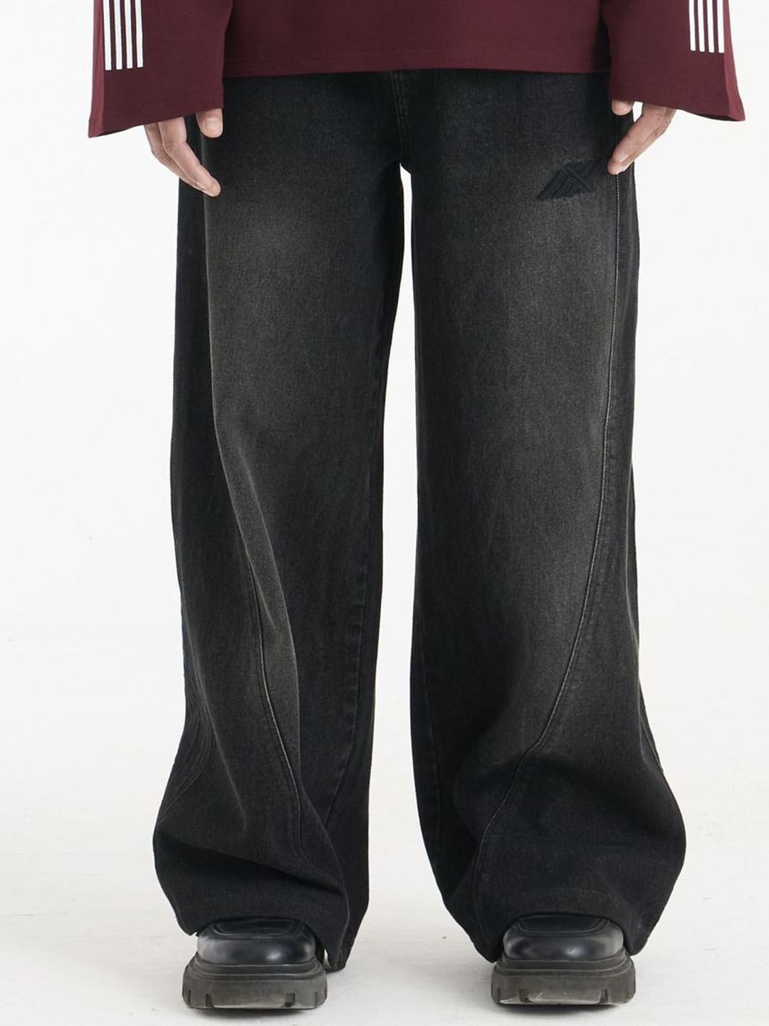 SIX5SIX JETLINE Unisex Baggy Fit Mid-Rise Cotton Denim Jeans