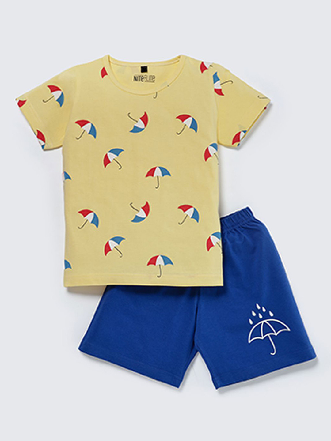 Nite Flite Kids Printed Short Sleeves Pure Cotton T-Shirt With Shorts