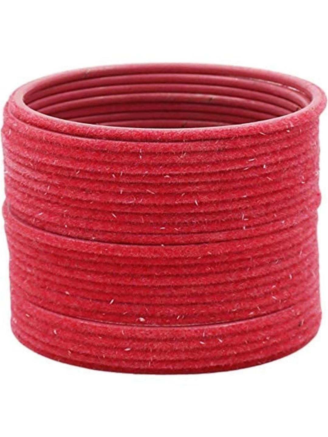 Guddan Set of Gajri 24 Metal Velvet Bangles