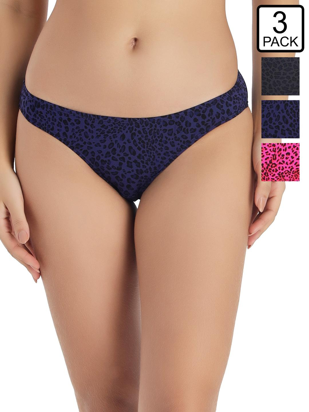 Selfcare Womens Mid Rise Super Soft Nylon Lycra Printed Bikini Brief-SN3793