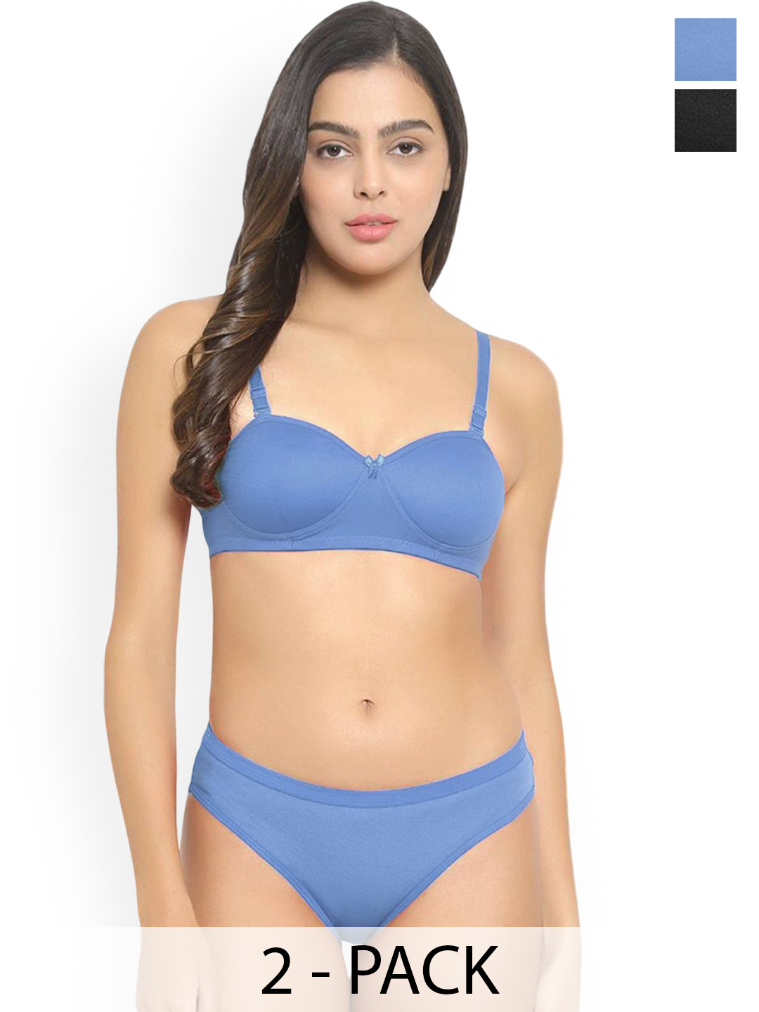 Samvar Pack Of 2 Non Padded Lingerie Sets B_Demi-Set_L-B,Bl