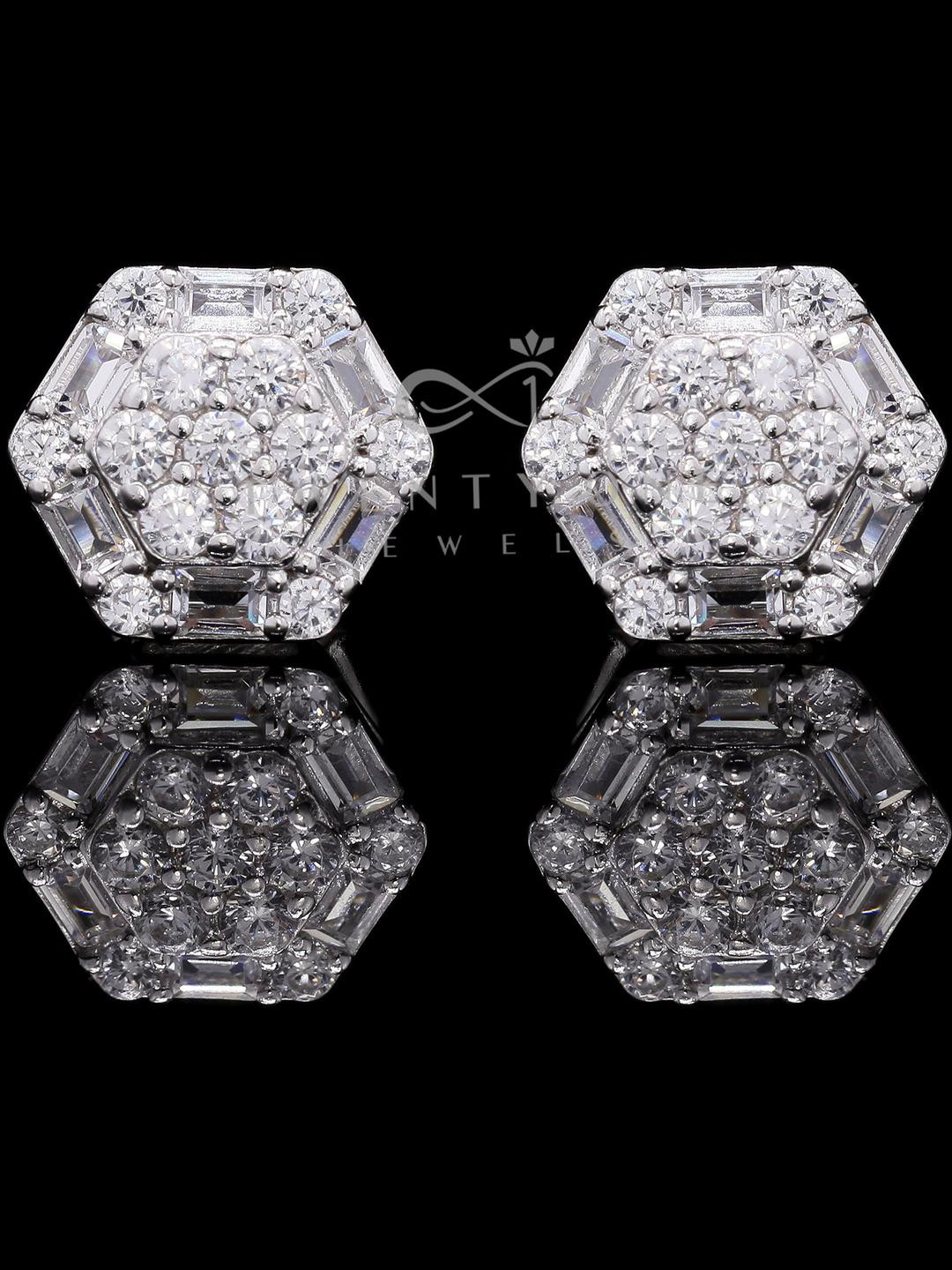 Ruth American Diamond Studs on Pure 925 Silver