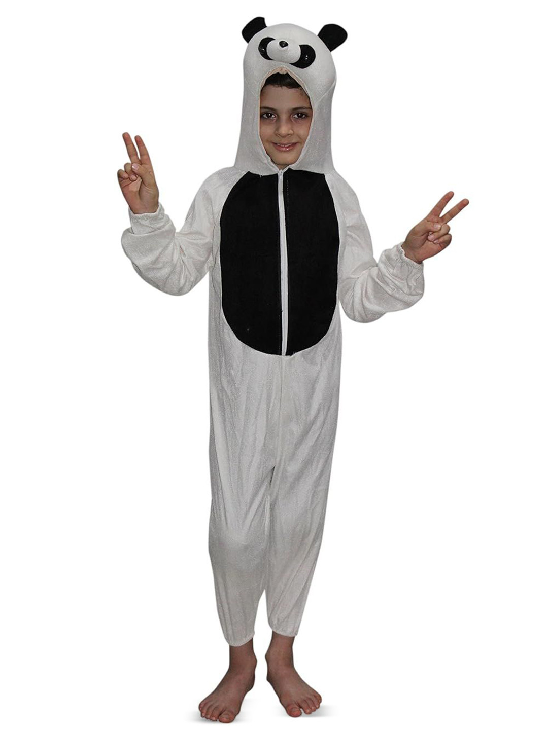 Kaku Fancy dresses Unisex Kids Colourblocked Panda Bear Dress