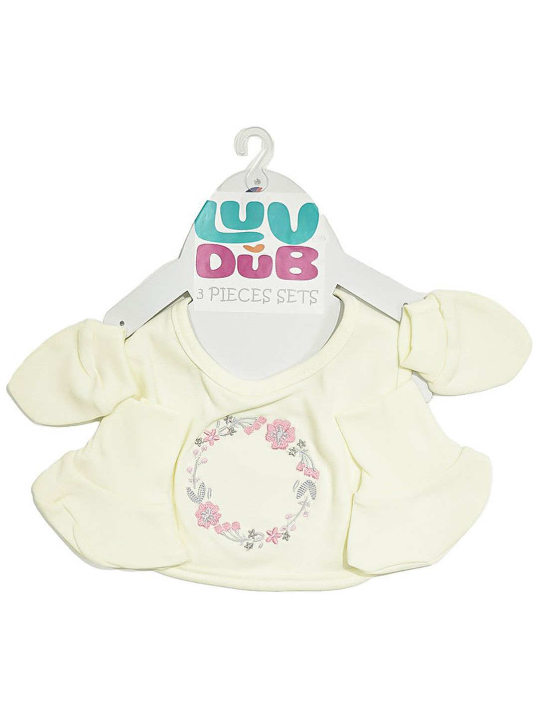 LUV-DUB Infants Bib With Mittens & Booties