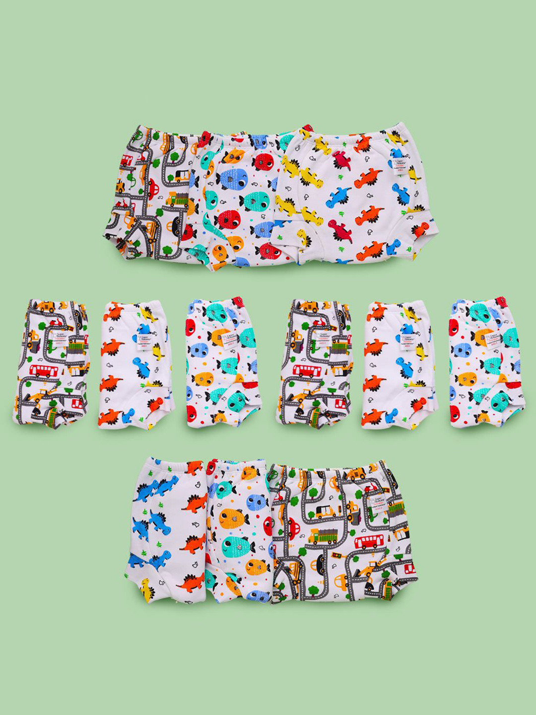 SuperBottoms Set Of 12 Padded Underwear For Potty Training & Mess-Free Diaper