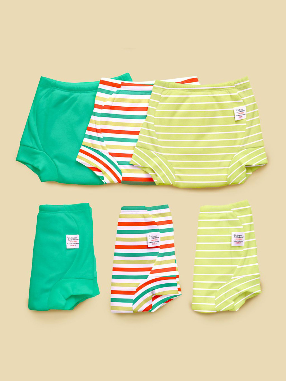 SuperBottoms Set Of 6 Padded Underwear For Potty Training & Mess-Free Diaper