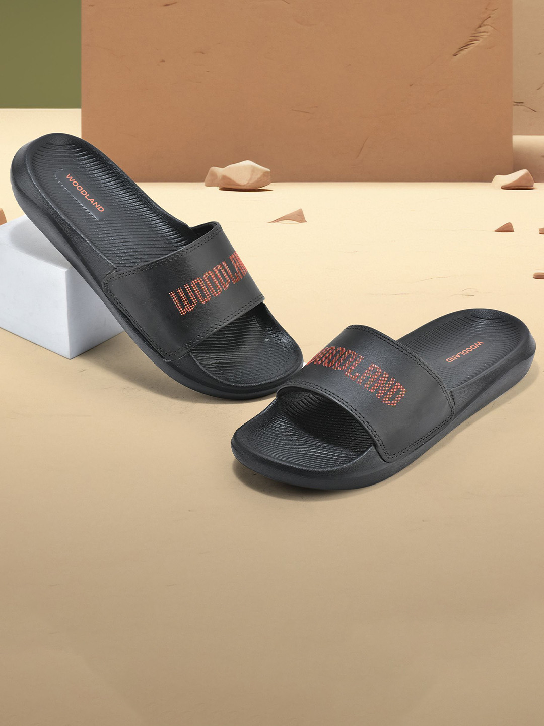 Woodland Brand Logo Printed Sliders