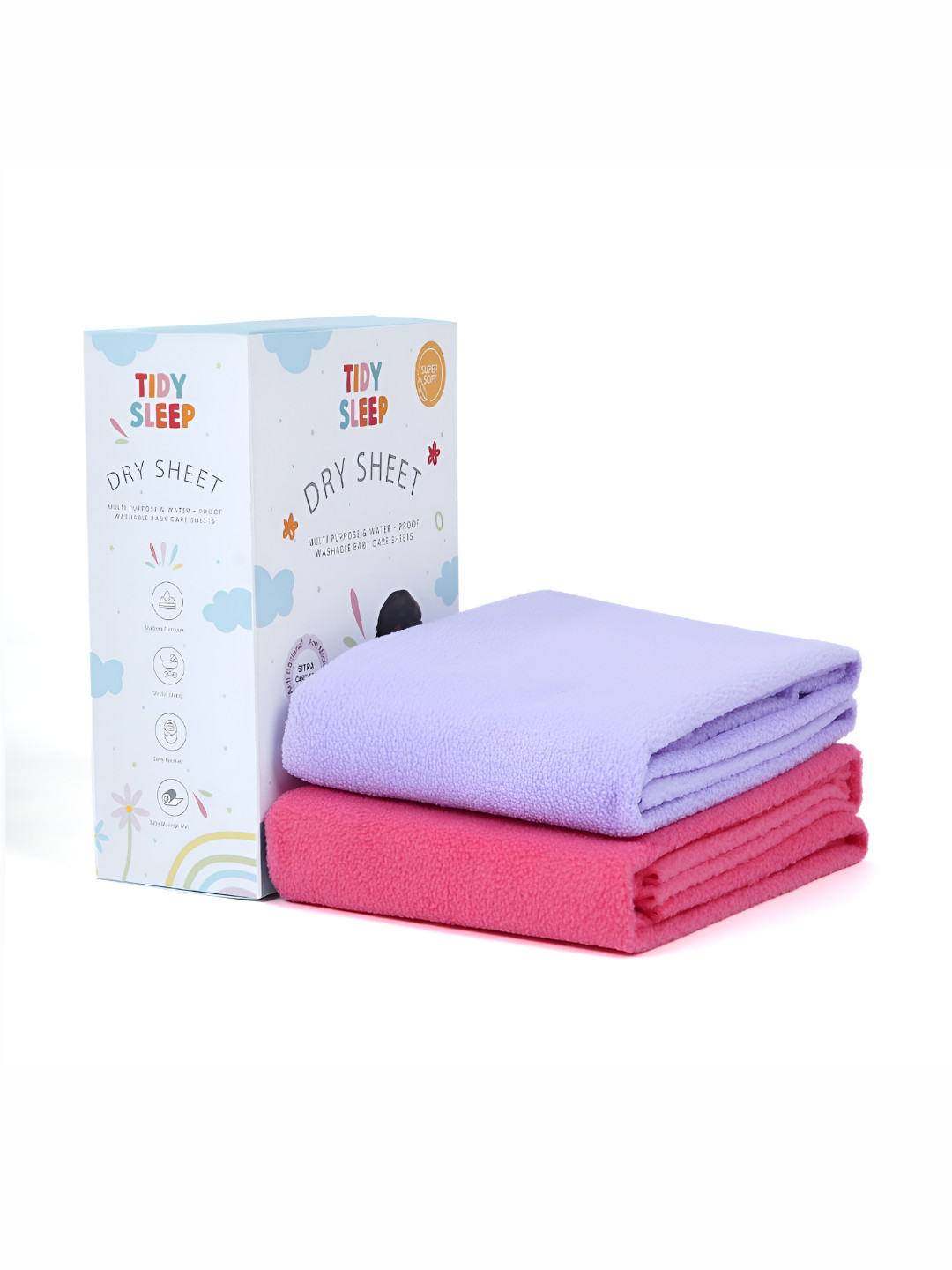 TIDY SLEEP Lavender 2 Pieces Cotton Waterproof & Breathable Mattress Protectors