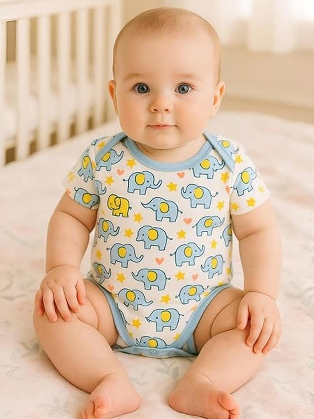 Adhigams Kids Printed Baby Rompers