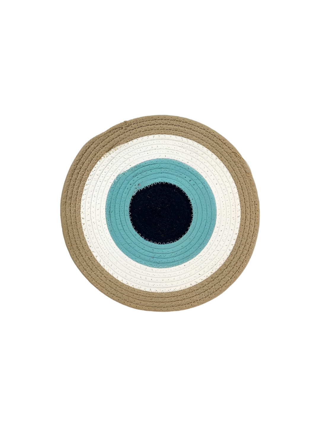 JASMEY HOMES Set Of 4 White & Blue Evil Eye Cotton Dining Heat Resistant Table Placemats