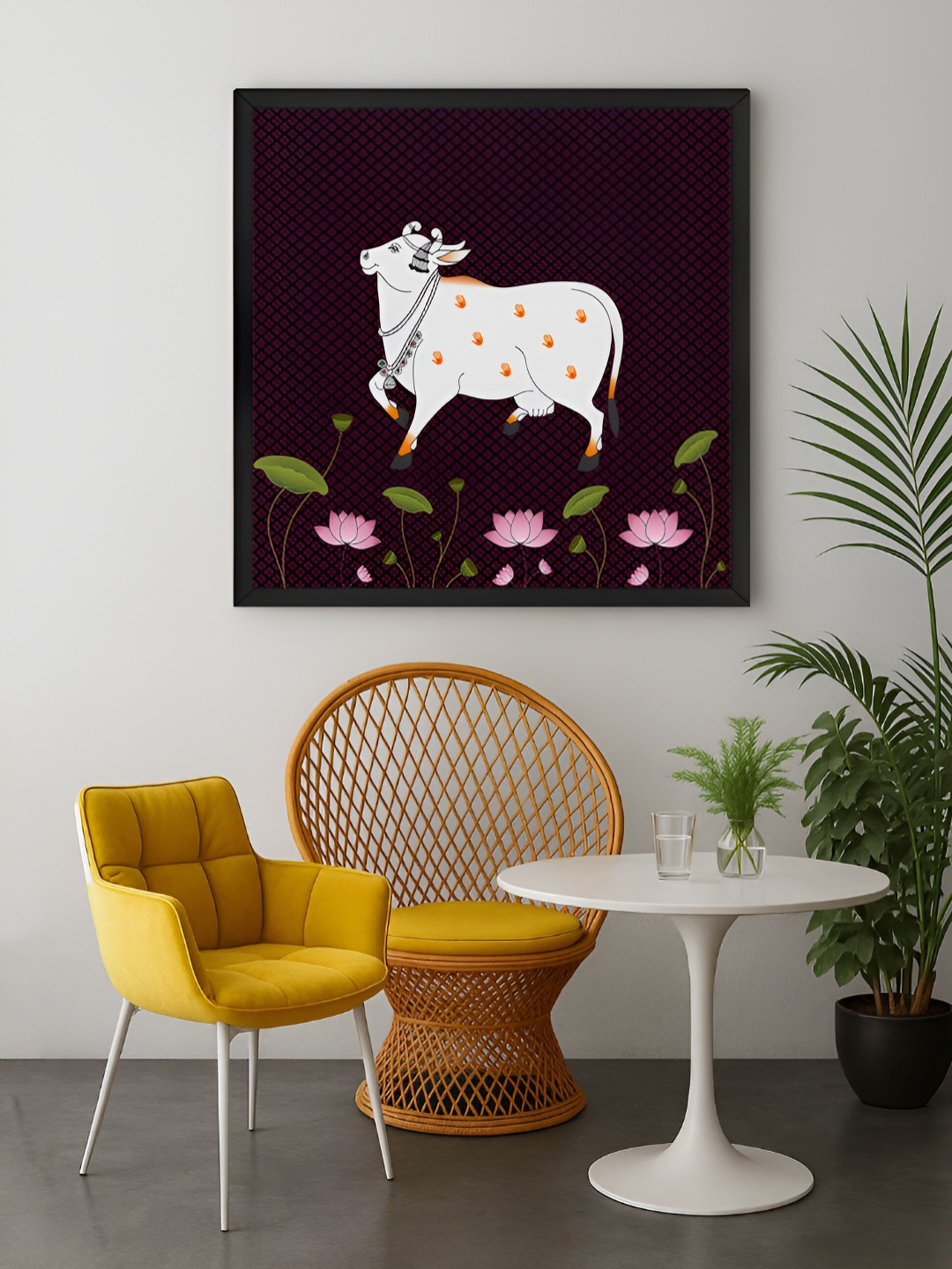 999Store Burgundy & Pink 1 Piece Birds and Animals Canvas Wall Art
