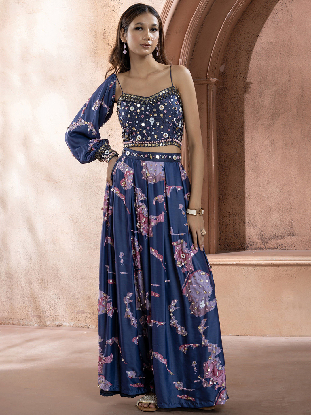 GloballyRonakRBafna Printed Beads & Stones Shoulder Straps Basic Jumpsuit