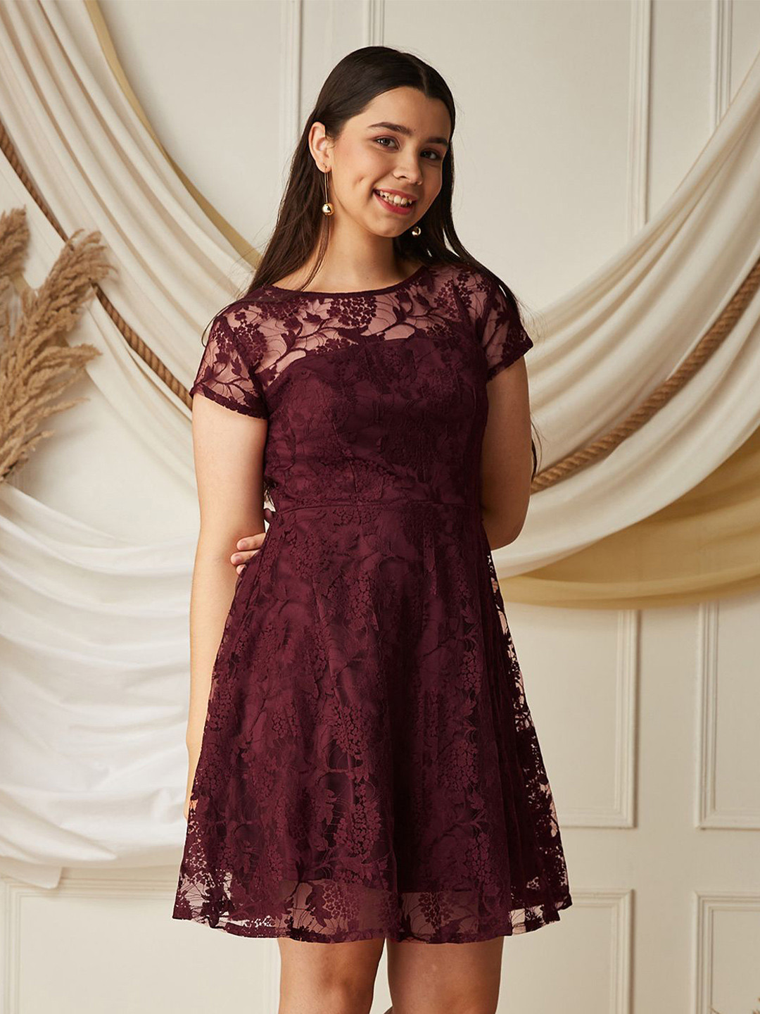 BAESD Kids & Teen's Round-Neck Sleeveless Embellished Flared  Maxi Party Dress