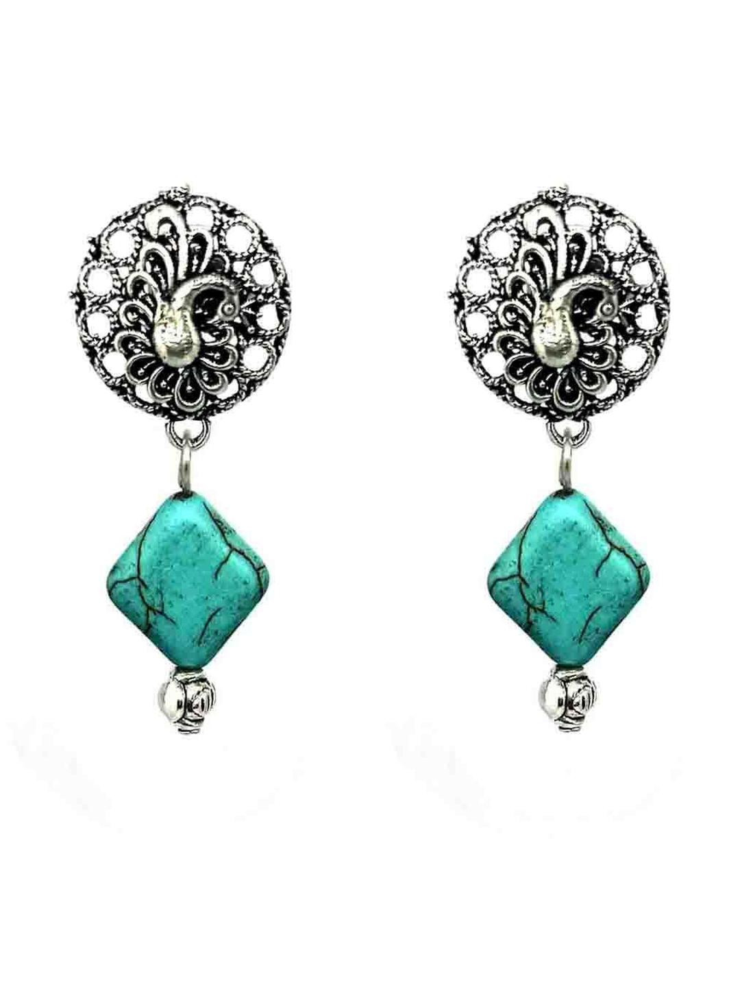 Gurjari Jewellers Peacoke Tops with Turquoise Earring