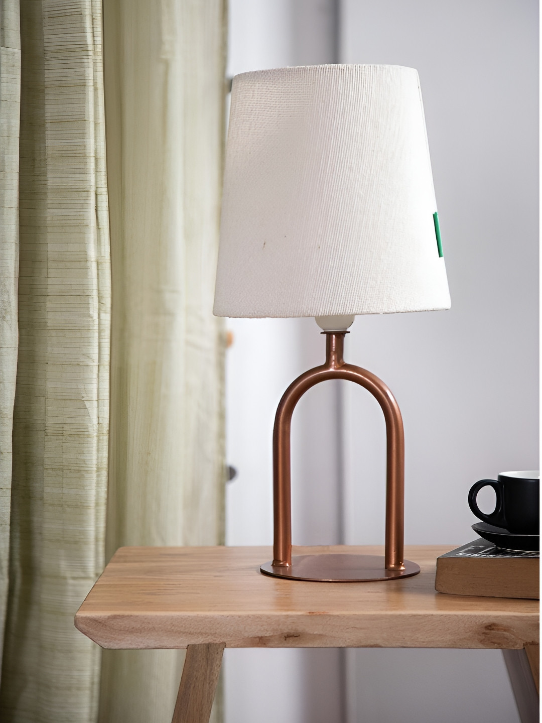 FREEDOM TREE Rose Gold & White Abstract Shaped Metal Table Lamp
