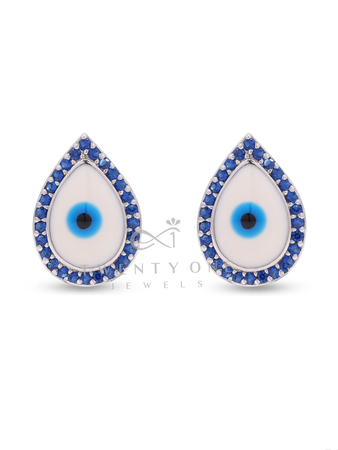 Evil Eye Betty Studs on Pure 925 Silver