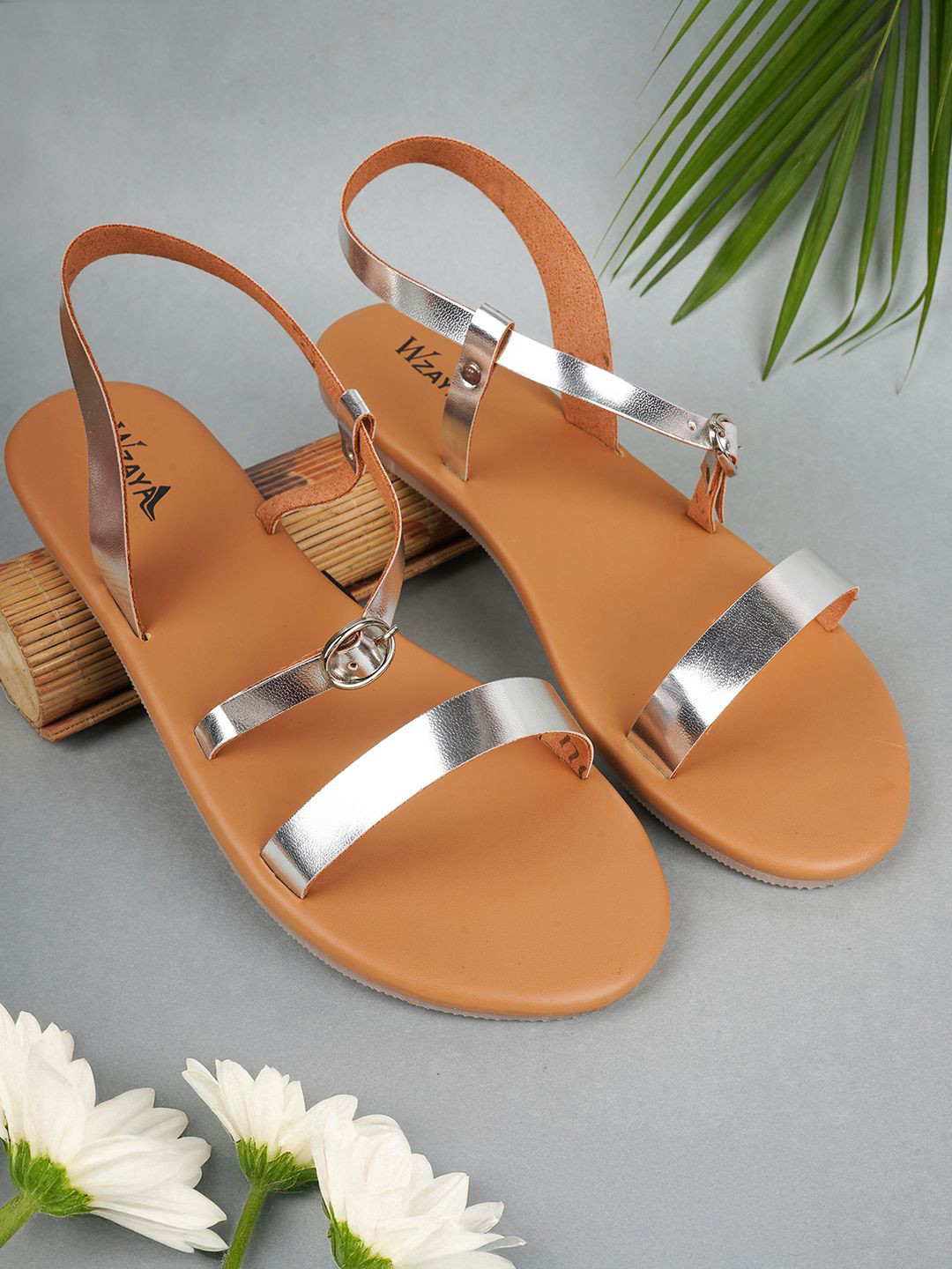 WZAYA Women Core Open Toe Flats with Buckles