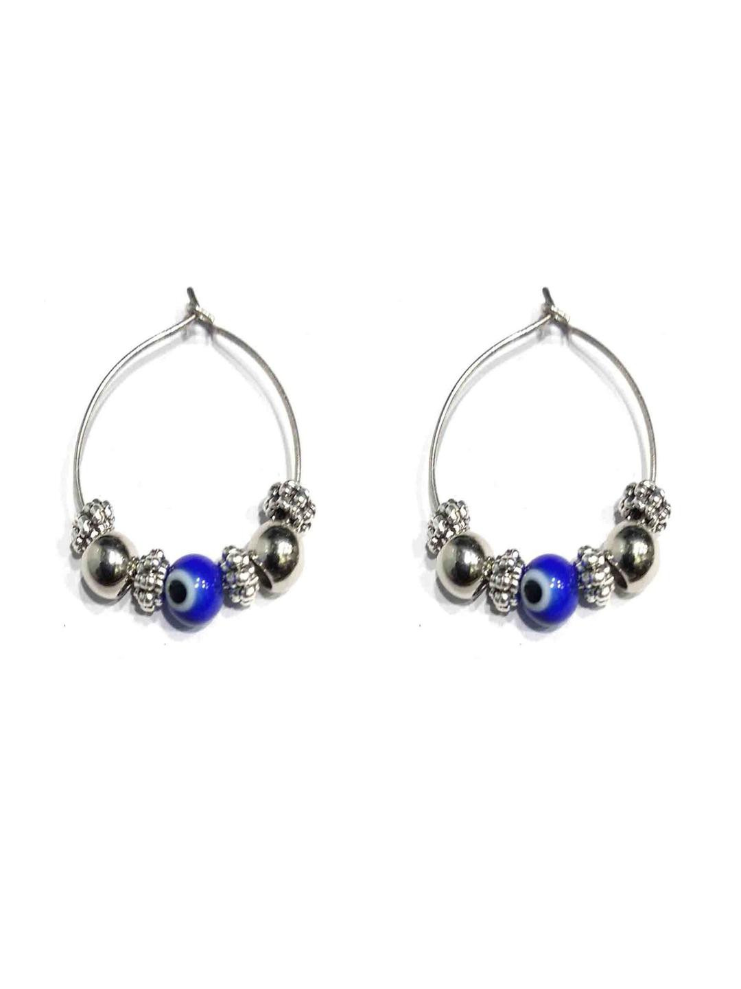 Gurjari Jewellers hoop earing with and EvilEye Beads Brass Hoop Earring