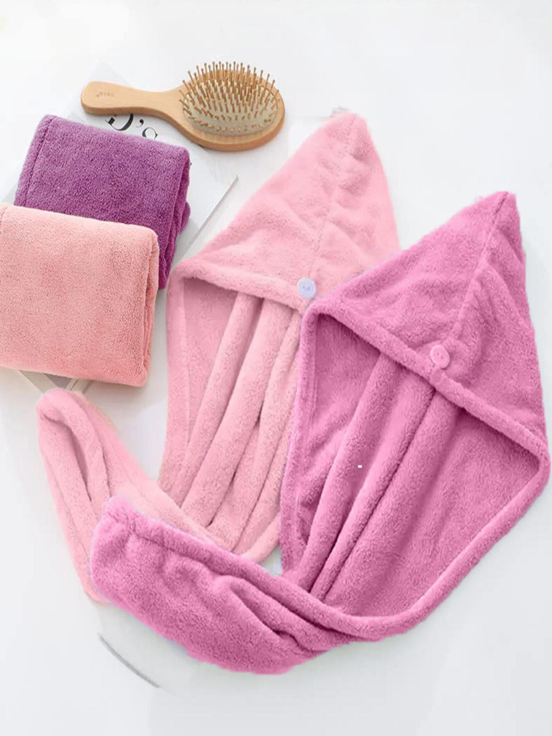 VYAKOM Pack Of 2 Pink & Peach-Color 1 500 GSM Bath Towel