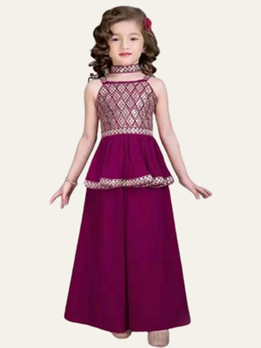 MD ENTERPRISE Girls Purple Dresses