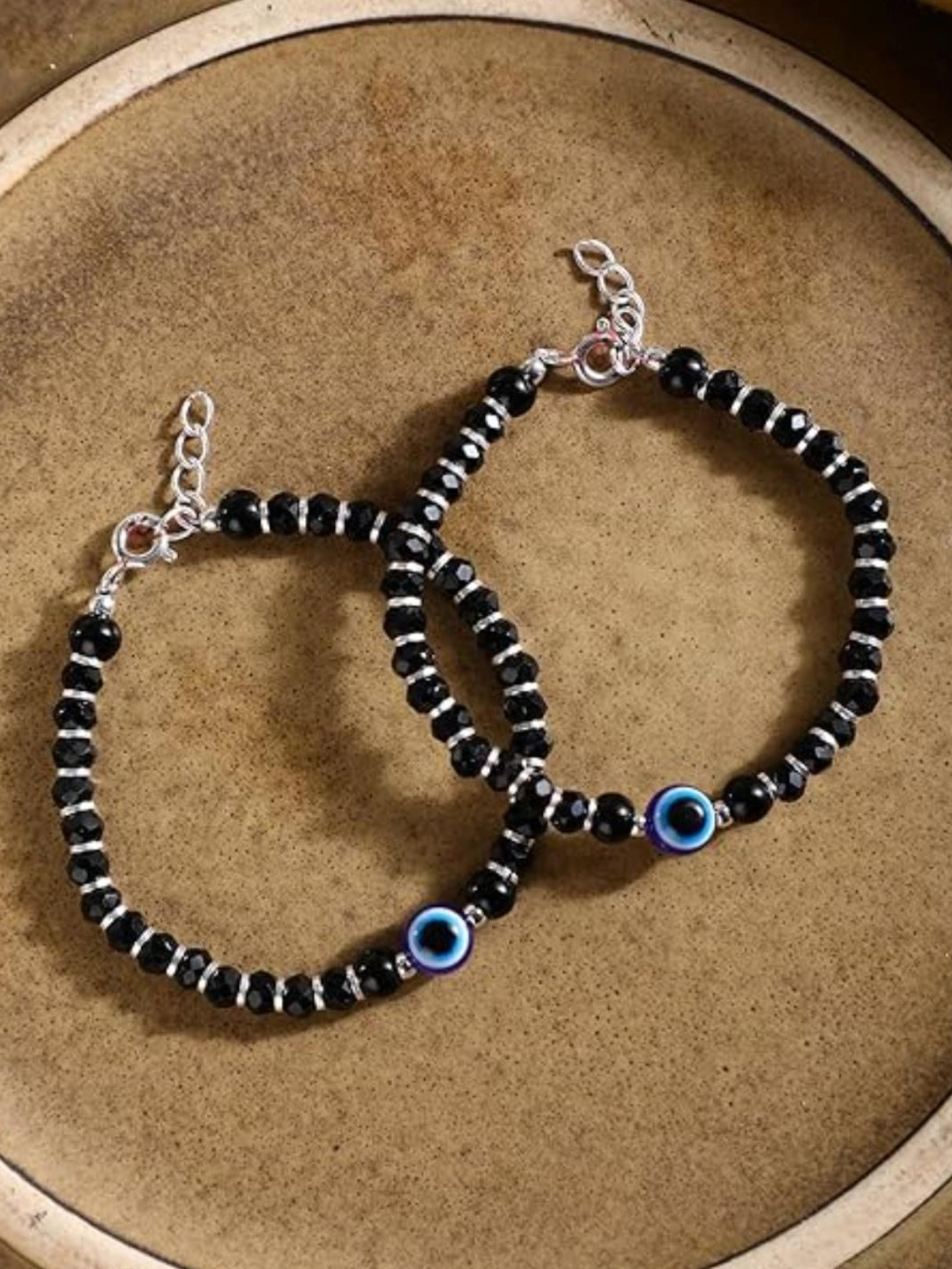 DN Creation Kids Set Of 2 Crystals Studded And Beaded Nazariya Wraparound Bracelet