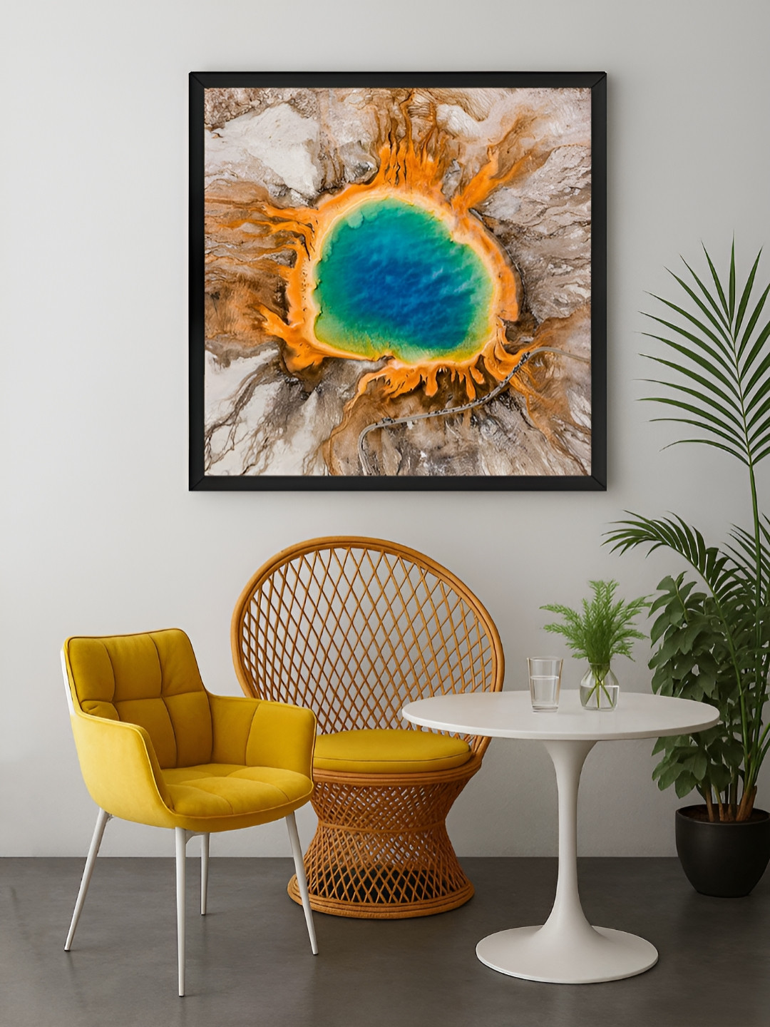 999Store Brown & Grey Geothermal Spring Canvas Wall Art