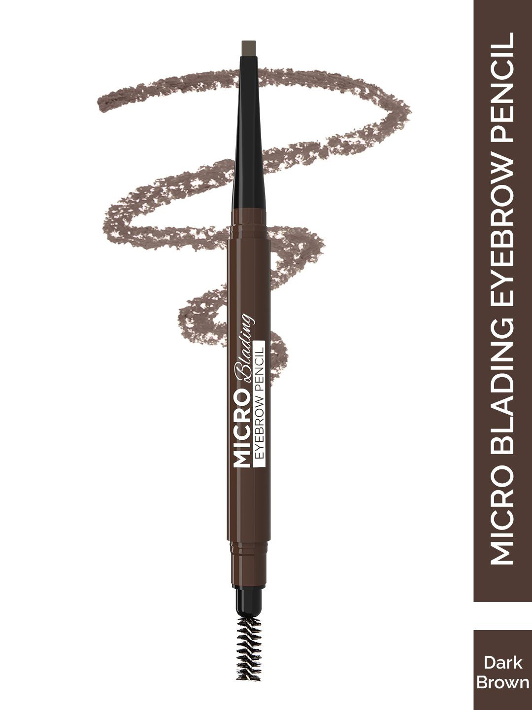 GLAM21 Micro Blading Eyebrow Pencil With Dense Spoolie Brush- Dark Brown