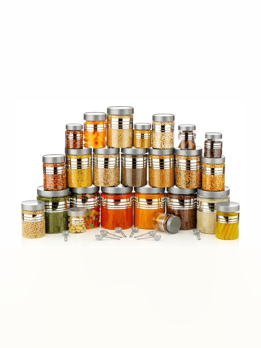 RK EMPIRE 24 Pieces Grey Plastic Air Tight Jar Container