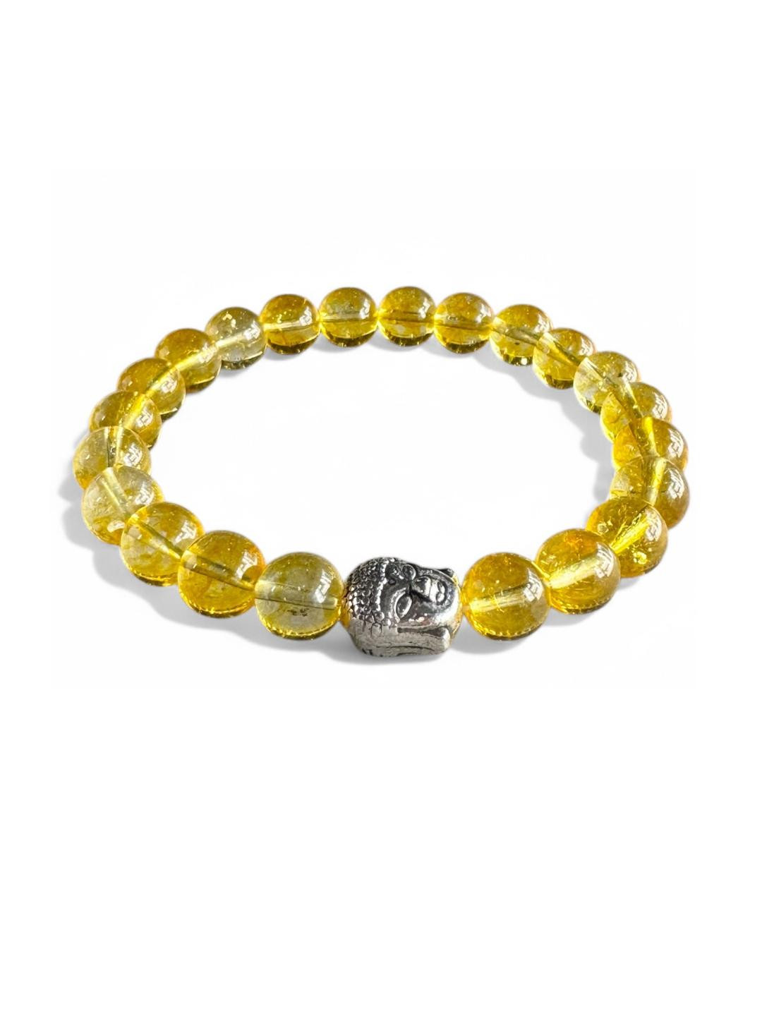 Gems Guru Buddha Citrine Stone Multistrand Bracelet