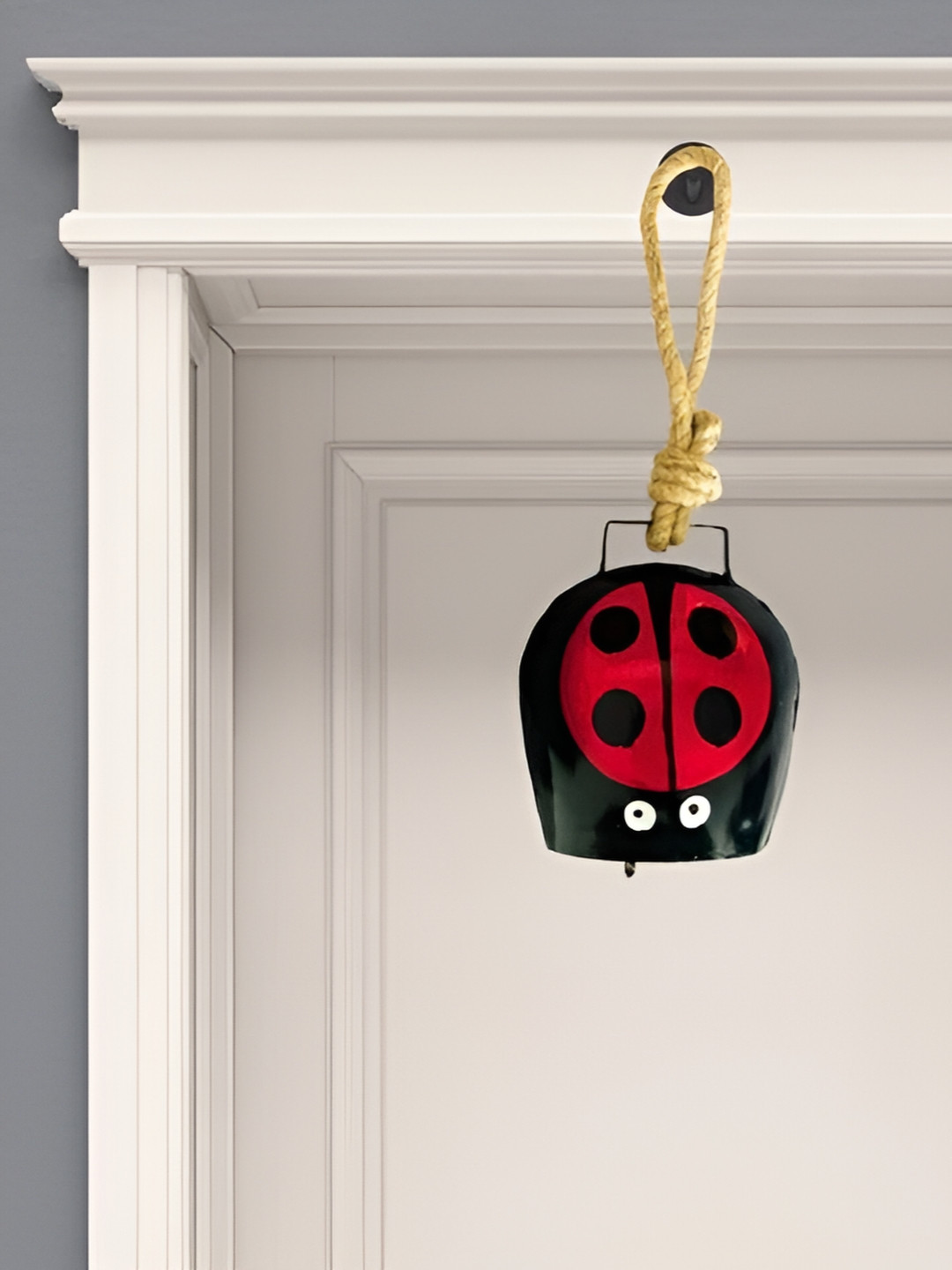 JASMEY HOMES Ladybug, Ladybird Bell Metal Matte Hall Wall Hangings-9In
