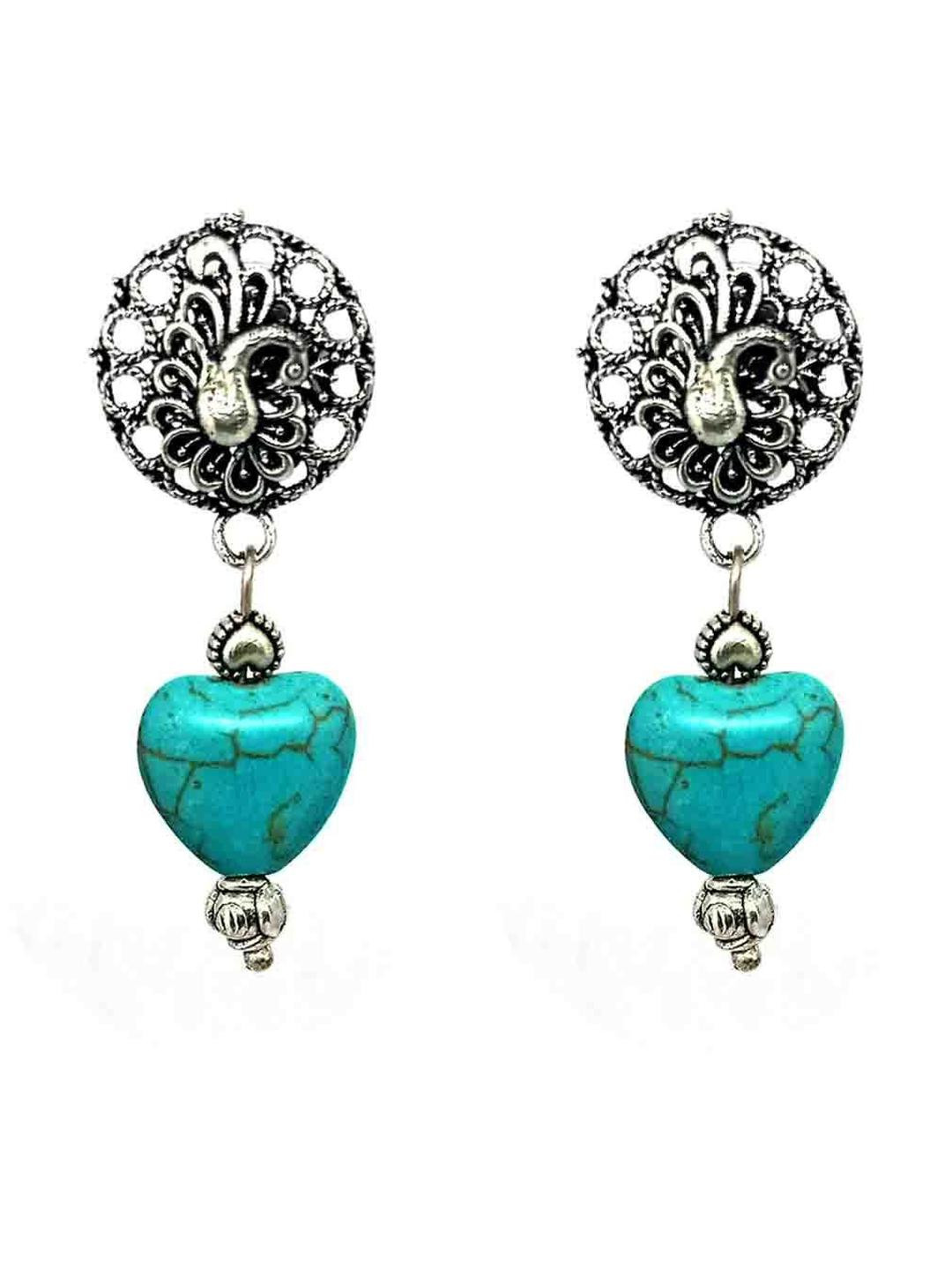 Gurjari Jewellers Peacoke Tops with Turquoise Earring