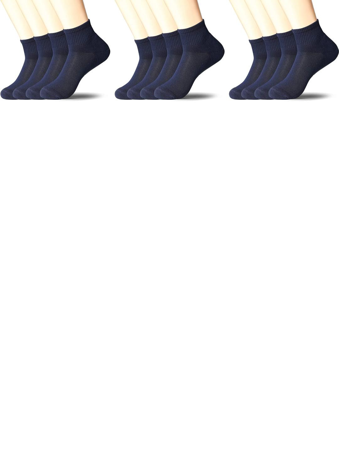 MUKHAKSH 6 Pairs Girls Navy Blue Ankle Length Socks