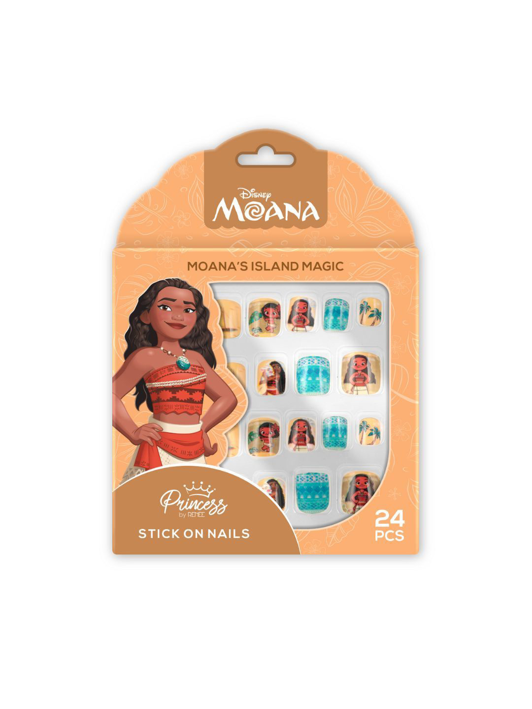 Renee Set Of 24 Disney Moana's Island Magic Stick On Nails
