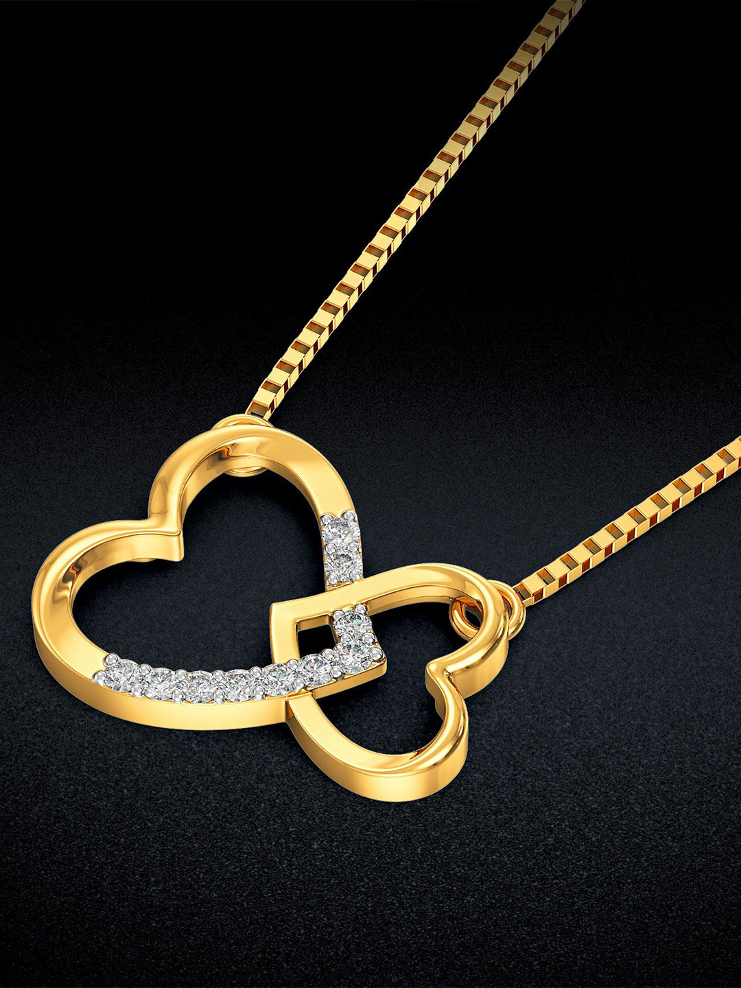 Joyalukkas Forever Linked Hearts Gold Necklace