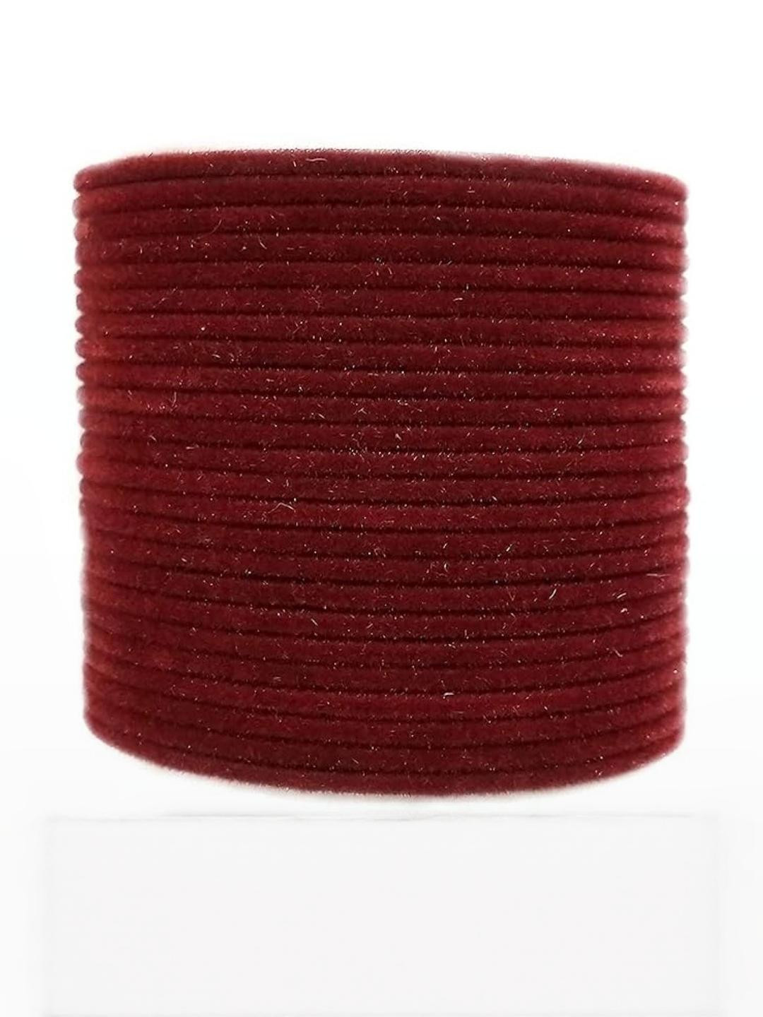 Guddan Set of 24 Maroon Metal Velvet Bangles