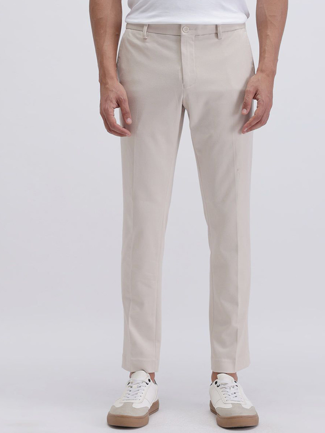 The Collection Men Tailored Slim Fit Mid-Rise Flat-Front Chinos Trousers