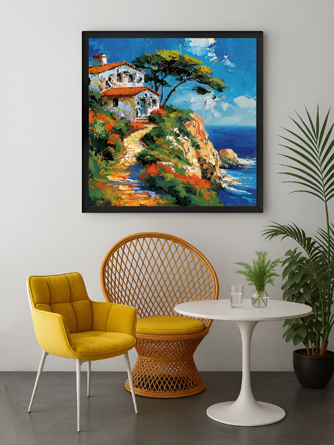 999Store Blue & Green Seaside Coastal Canvas Wall Art