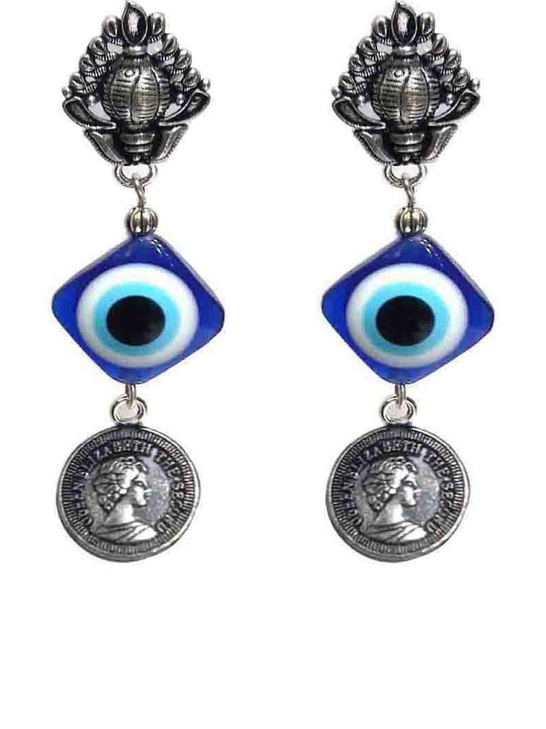 Gurjari Jewellers  Tops + Evil Eye + COIN Brass Drops & Danglers