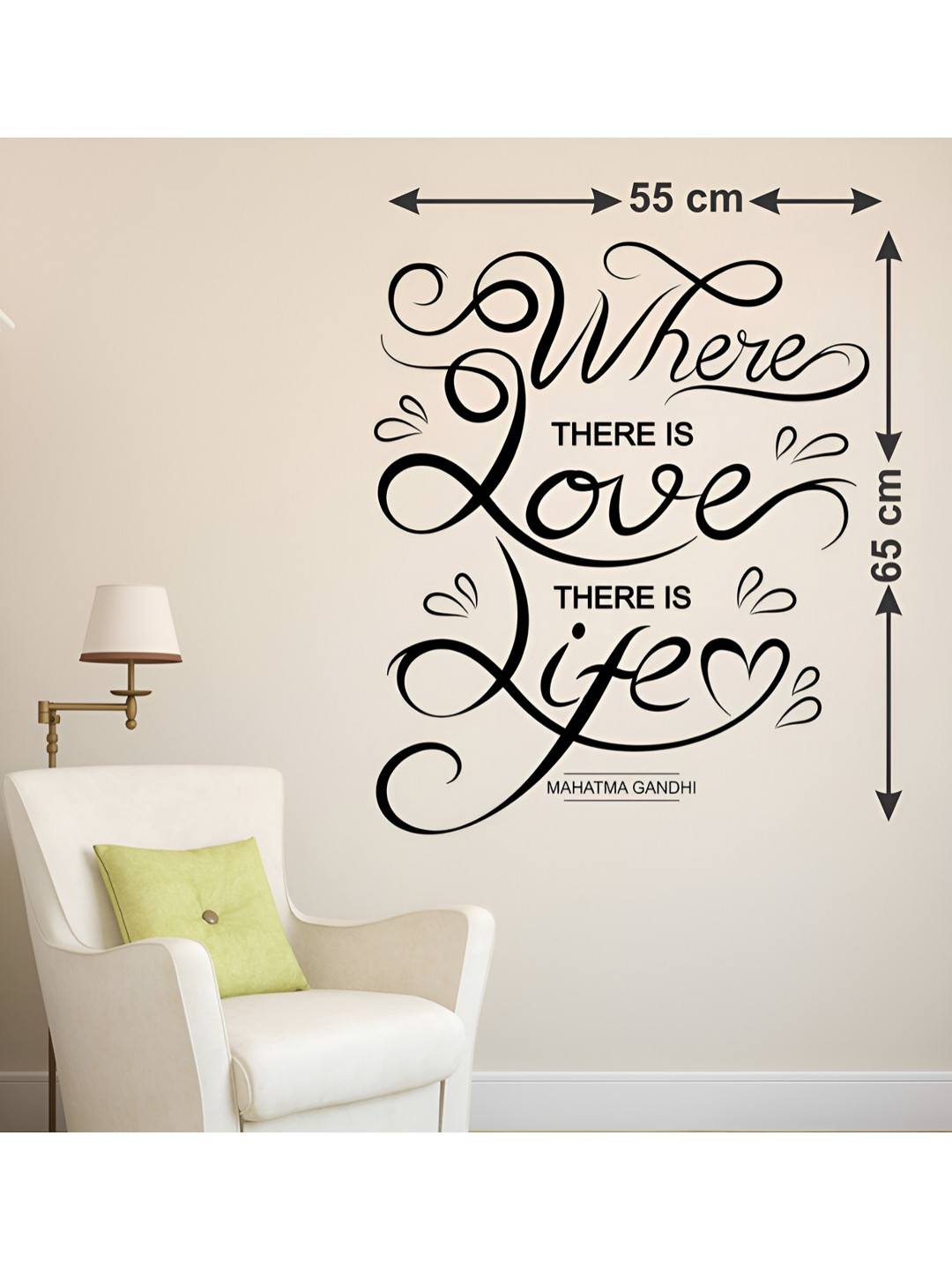 LANSTICK Black Typographic Printed Heat Resistance Wall Sticker