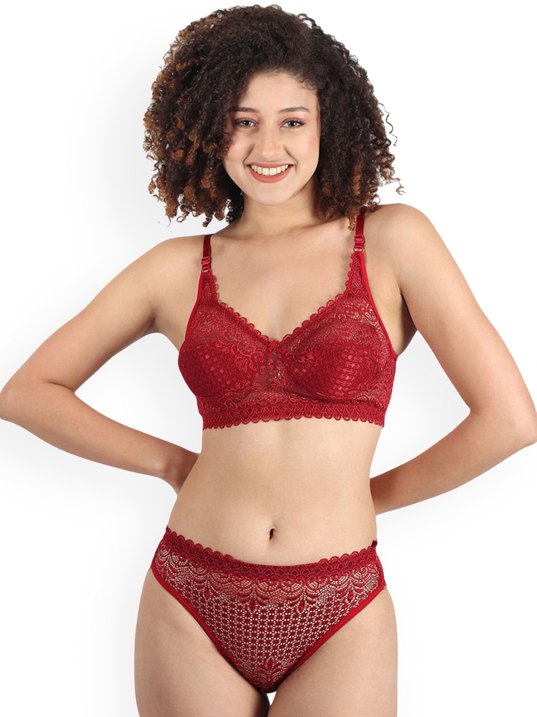 Samvar Self Design Non Padded Lingerie Sets B-Rain-Set_M