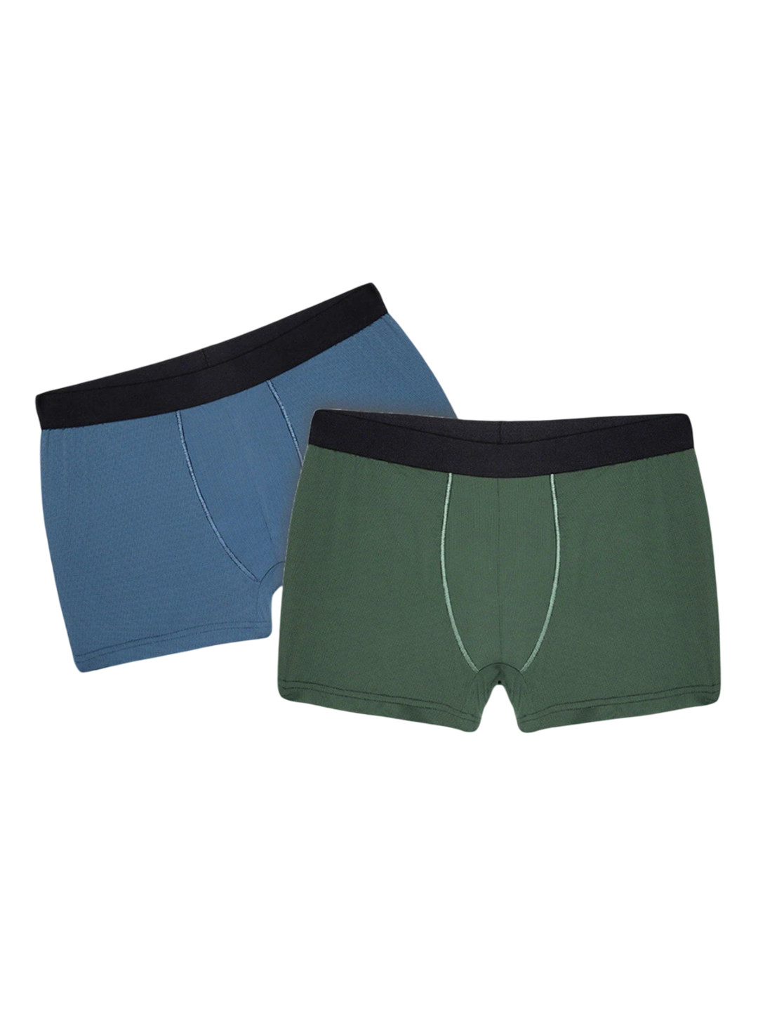BLUE TYGA Men Pack Of 2 Mid-Rise Short Trunks MENS UNDERWEAR UGE0006 OLV/TEAL
