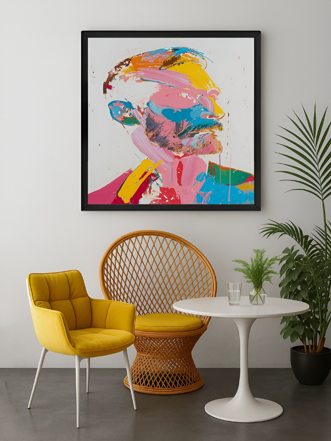 999Store Grey & Yellow Male Portrait Canvas Wall Art