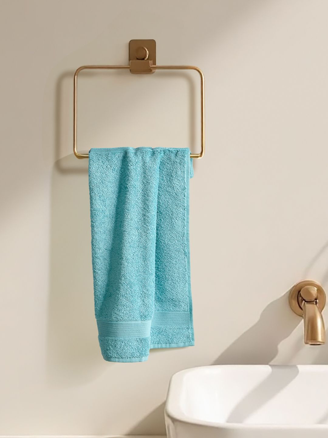 haus & kinder Blue & Taupe 4 Pieces Cotton 500 GSM Towel Set