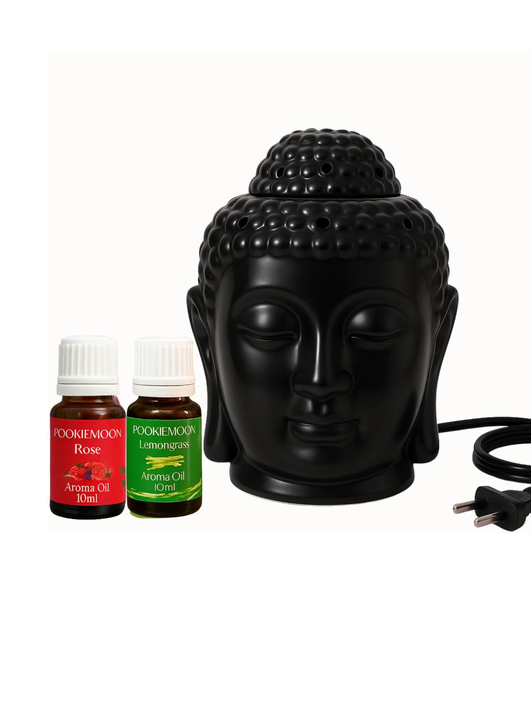 Pookiemoon 2 Pcs 10 ML Buddha Diffuser with Lemongrass and Rose Oils